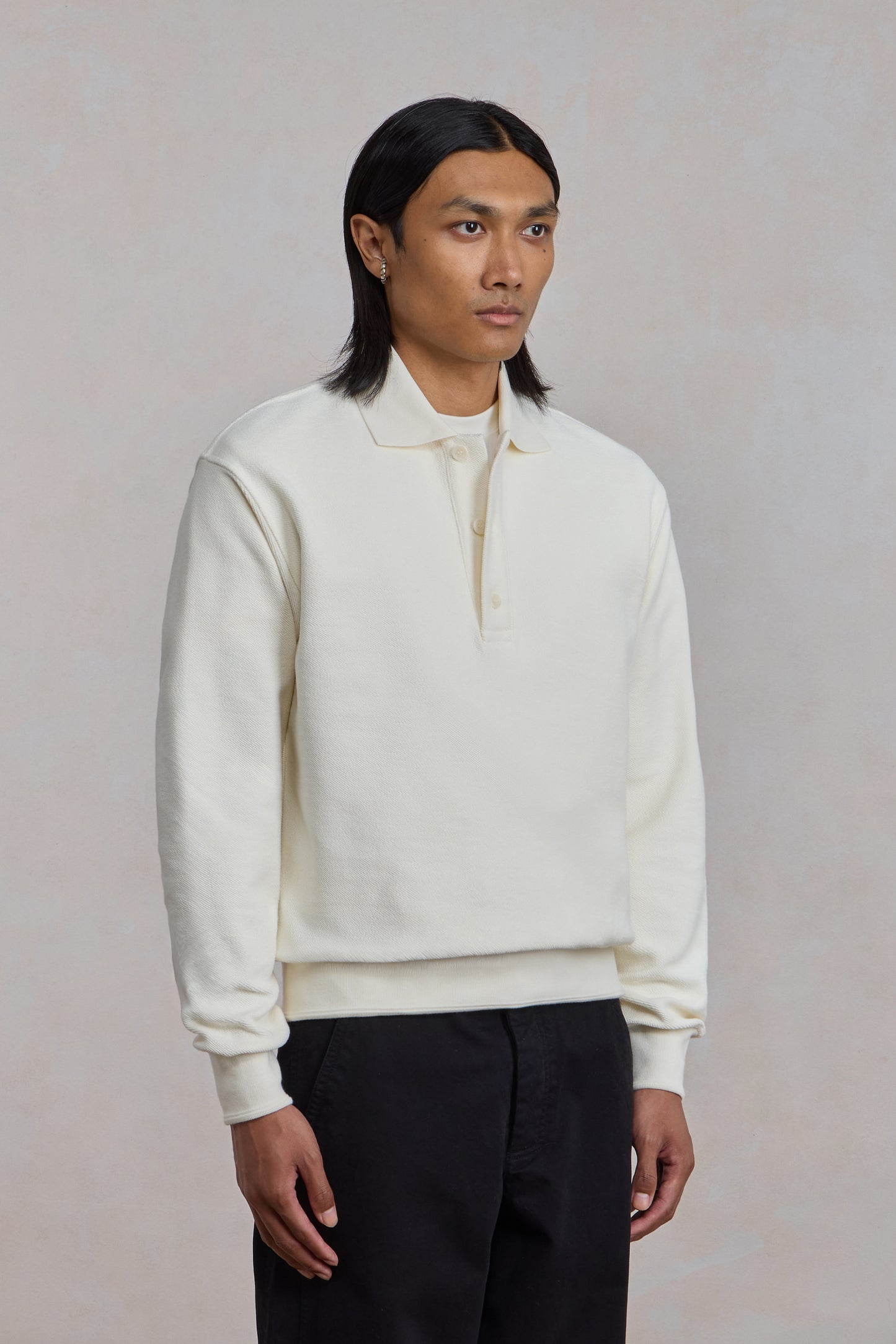 Reversed Polo Sweatshirt - Natural