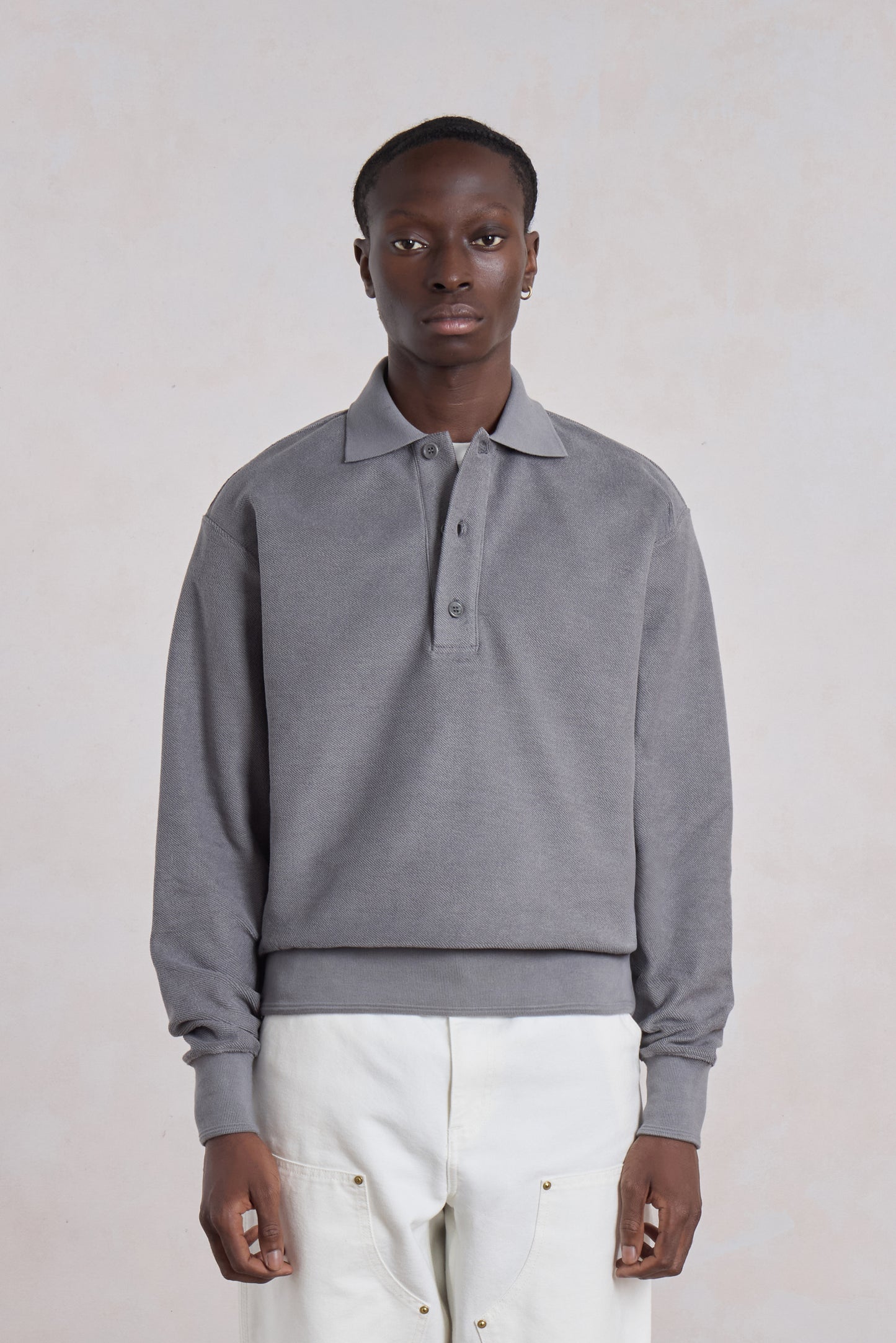Reversed Polo Sweatshirt – Anthracite Grey