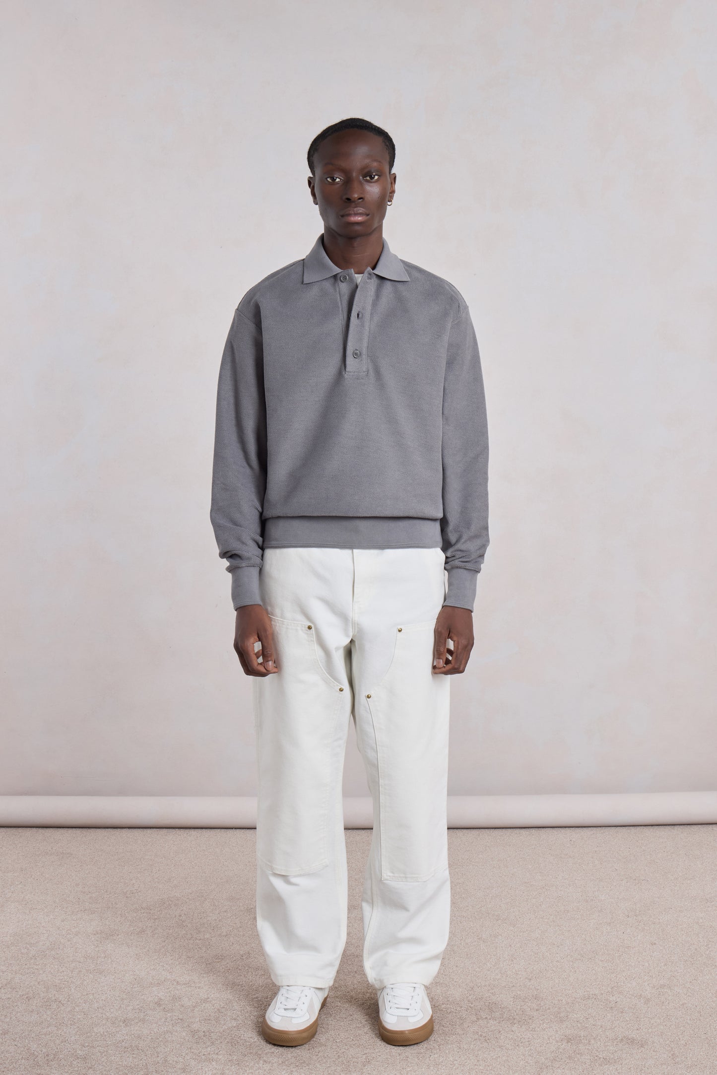 Reversed Polo Sweatshirt – Anthracite Grey