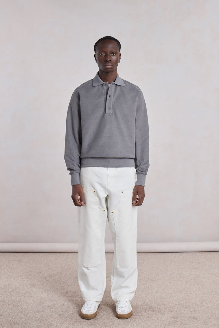 Reversed Polo Sweatshirt – Anthracite Grey