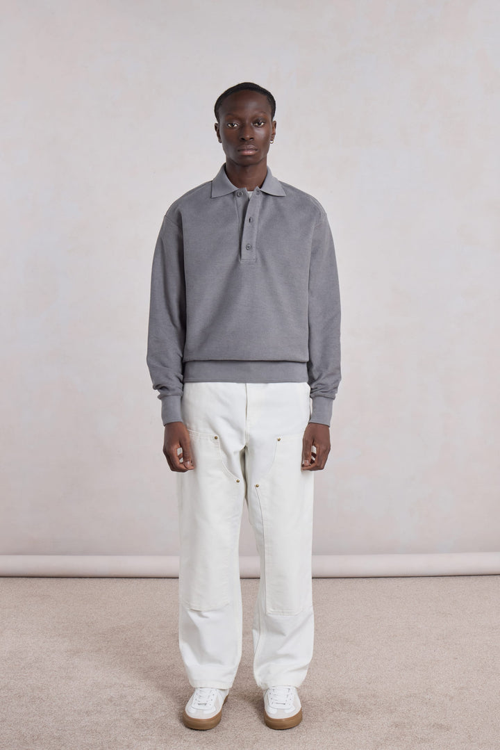 Reversed Polo Sweatshirt - Gris Anthracite
