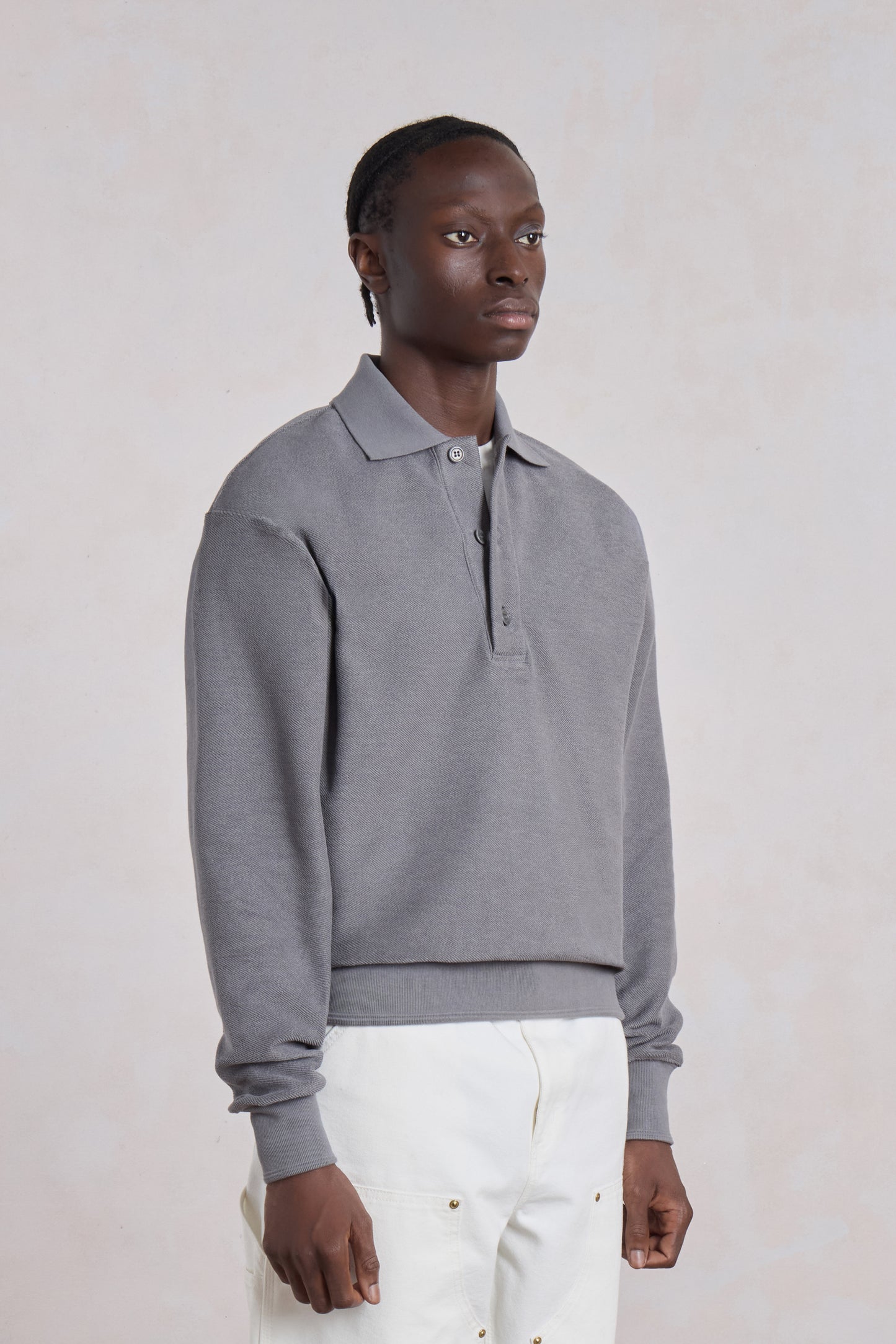 Reversed Polo Sweatshirt – Anthracite Grey