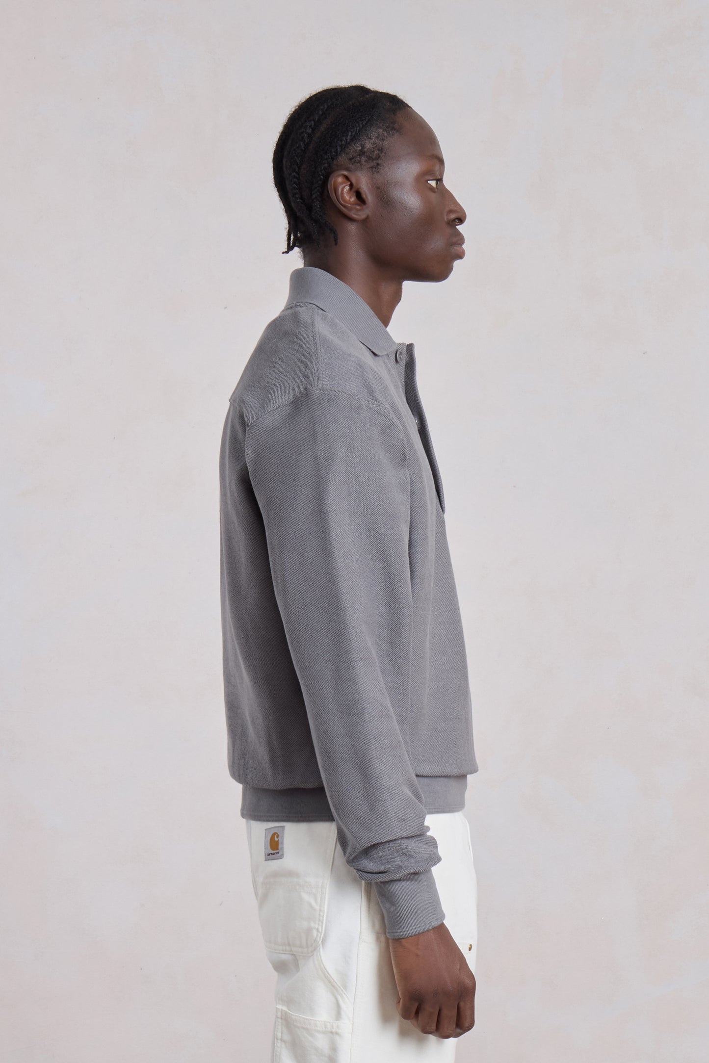 Reversed Polo Sweatshirt – Anthracite Grey