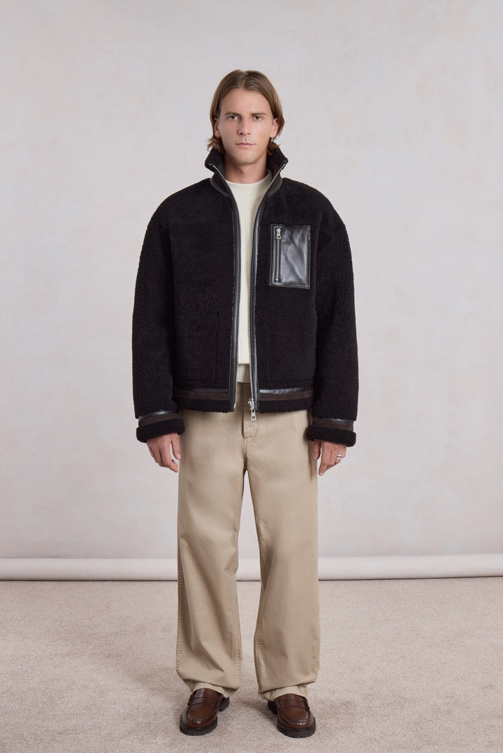 Reversible Shearling Jacket - Marron foncé