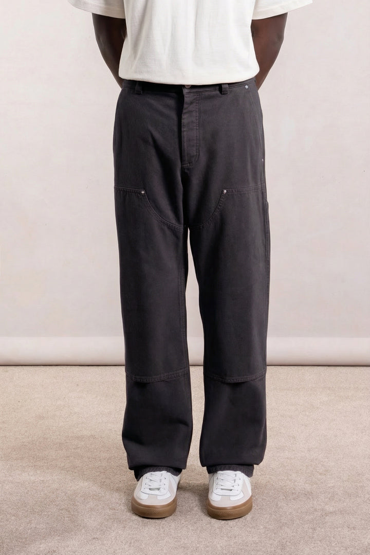 Pantalon Soft Double Knee - Twill de coton 'Peached' Noir