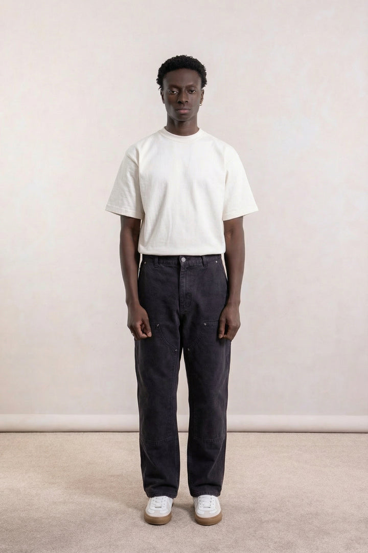 Pantalon Soft Double Knee - Twill de coton 'Peached' Noir