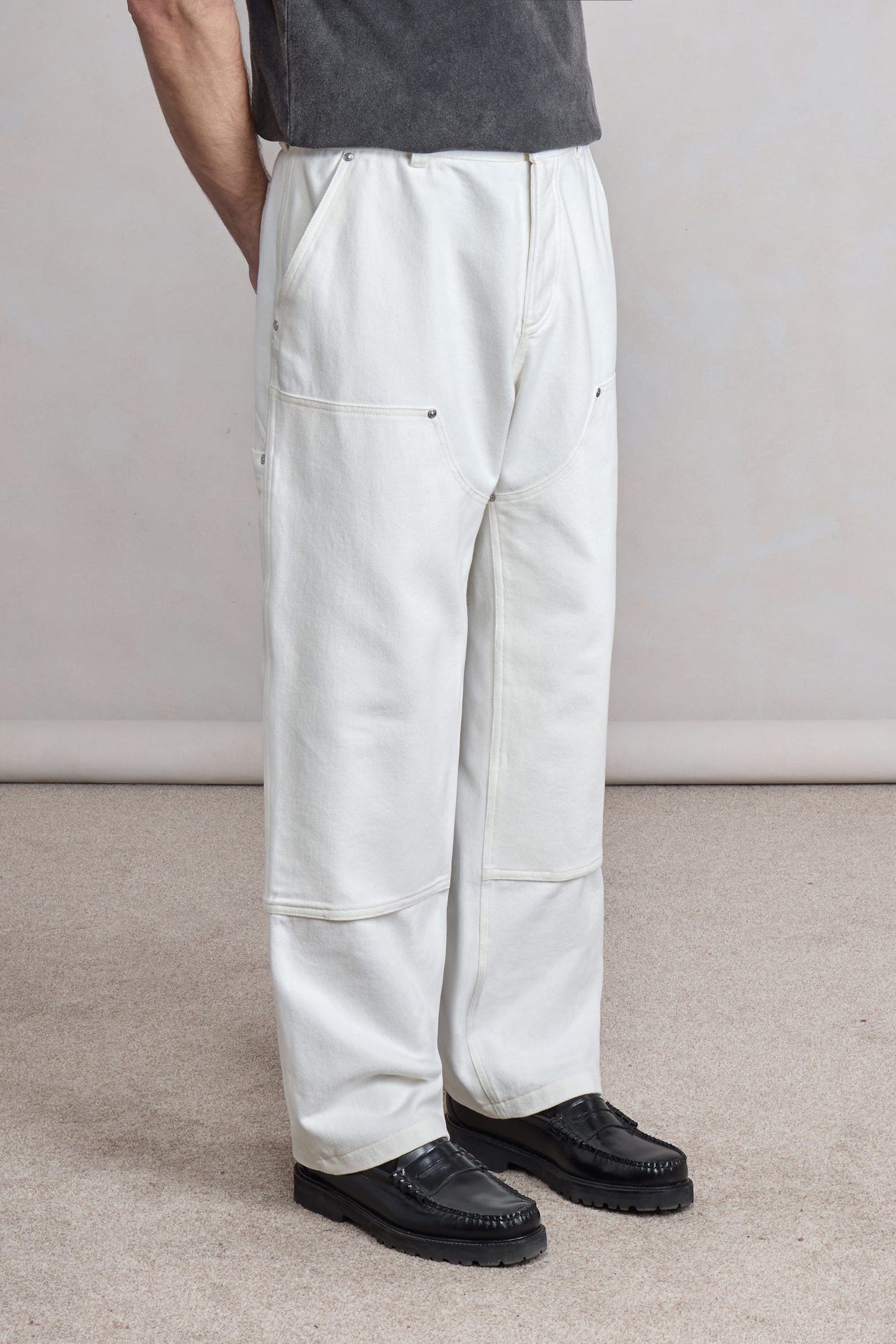 Pantalon Soft Double Knee - Twill de coton Ecru