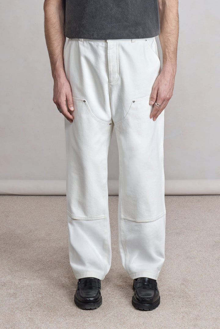 Pantalon Soft Double Knee - Twill de coton Ecru