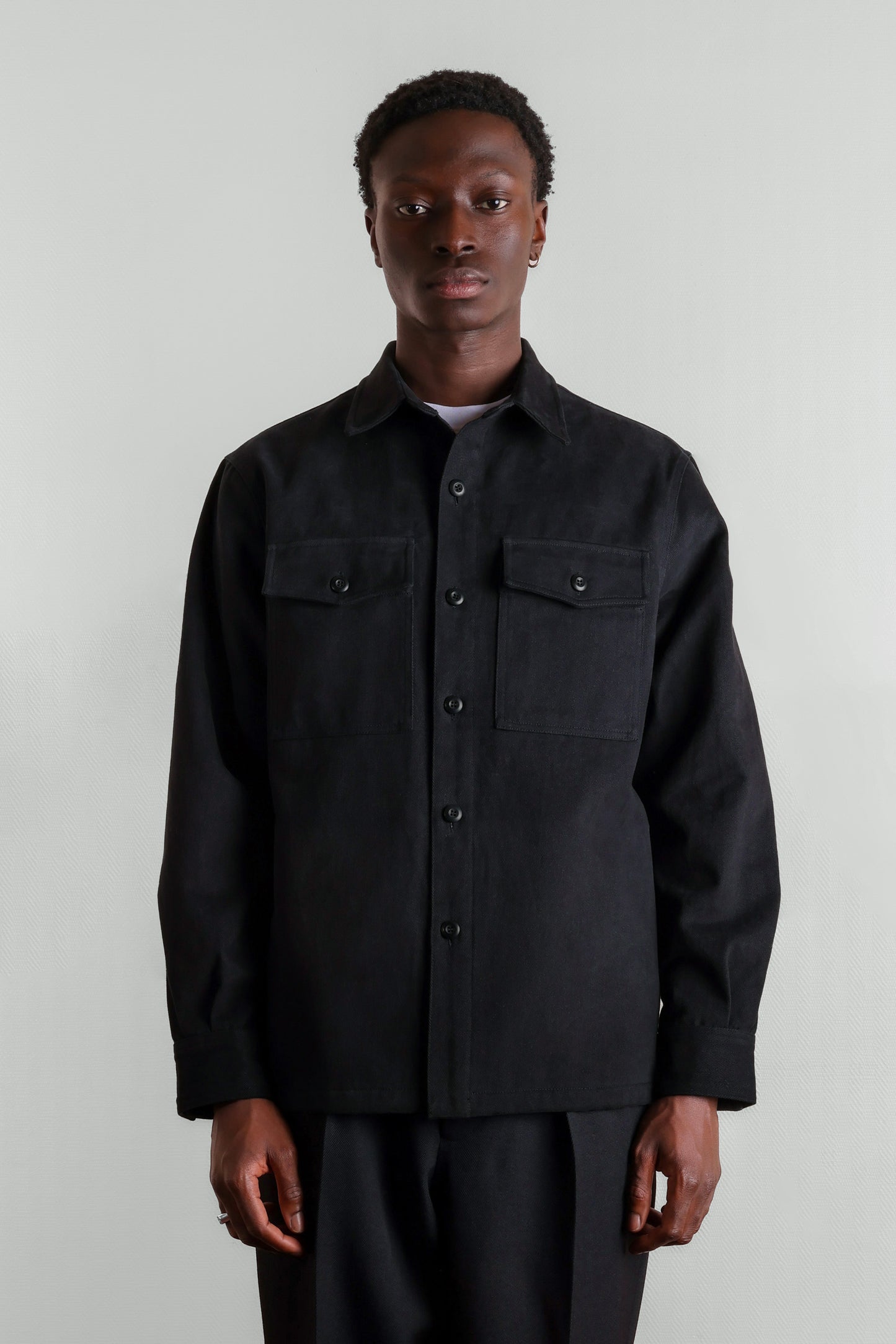 Military Field Jacket - Faded Black Cotton
