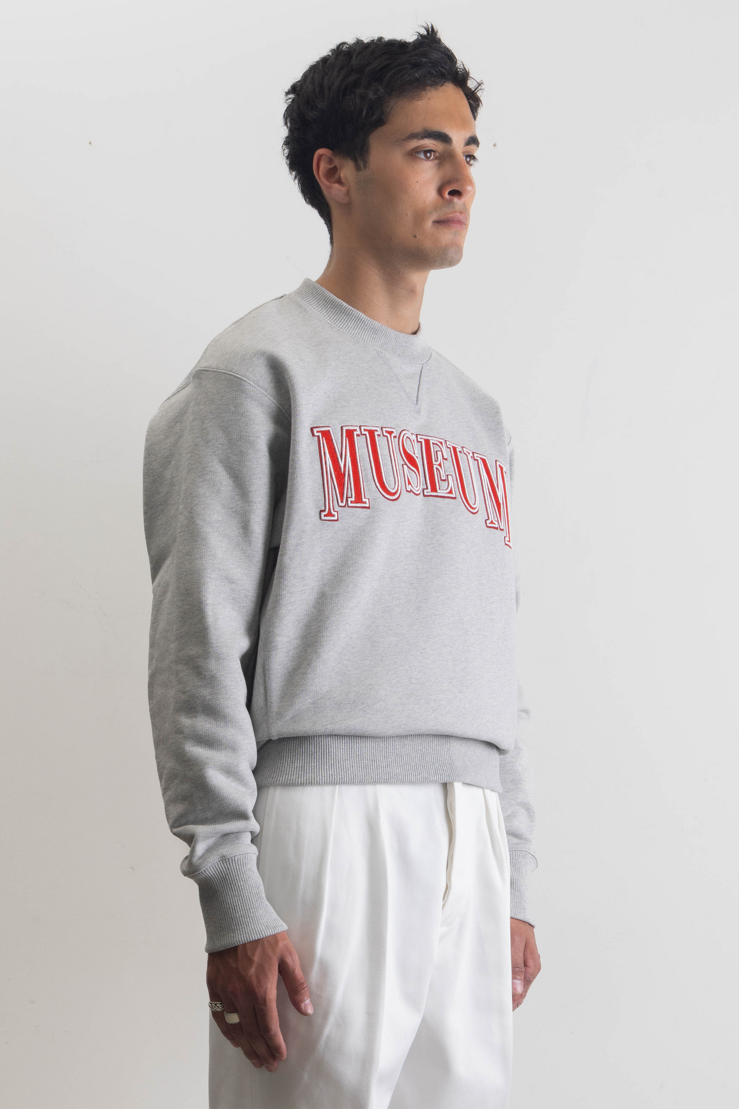 University heavyweight heather gray sweatshirt