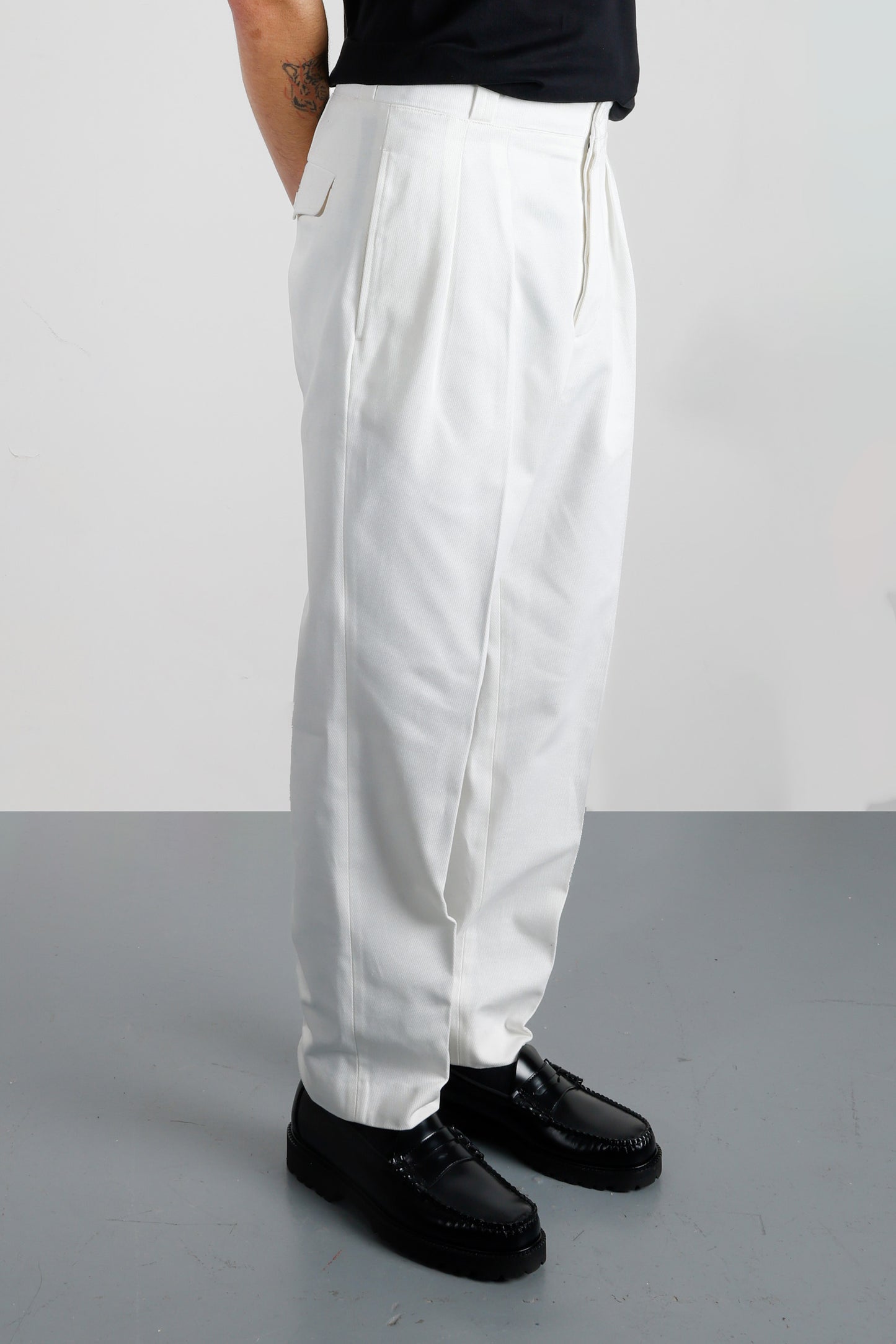French Military Pants - White Cotton