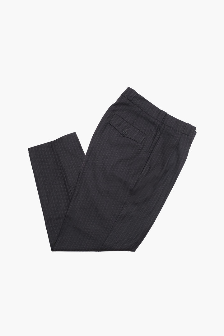 French Military pants in gray striped wool