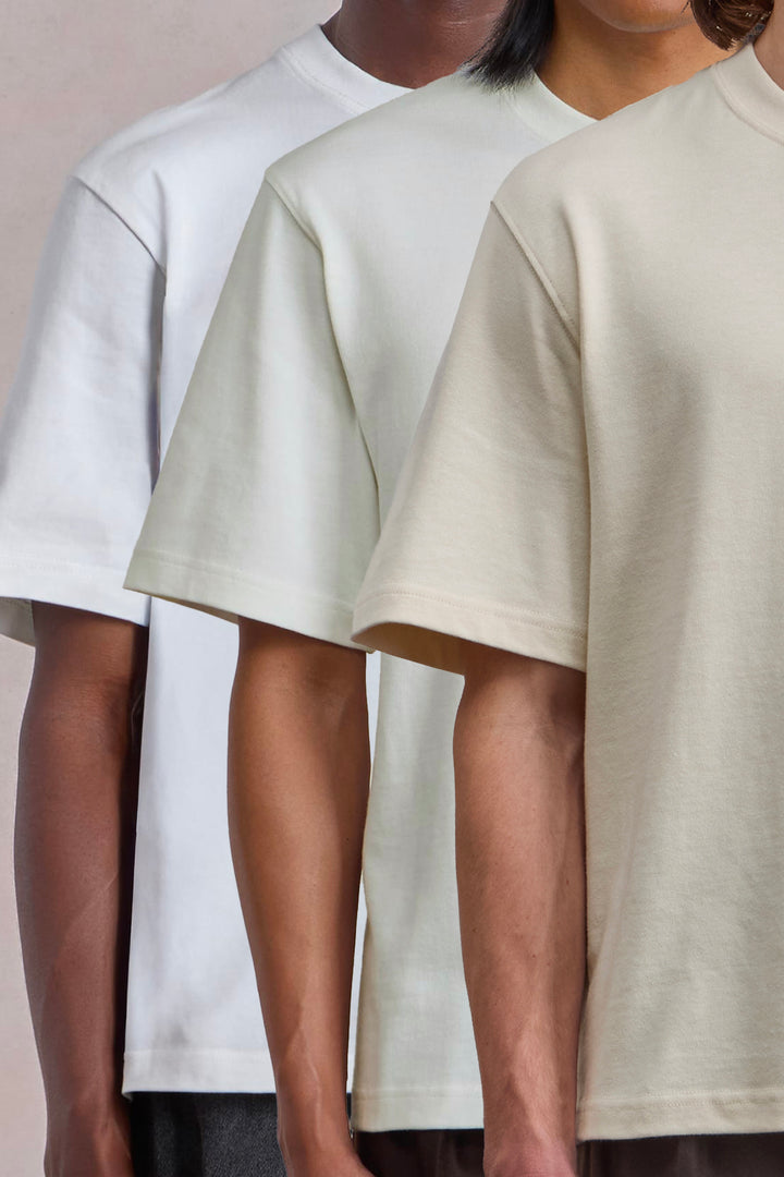 nuuuance 3-pack 'Chuuunky tee' - Blanc/Natural/Off-White