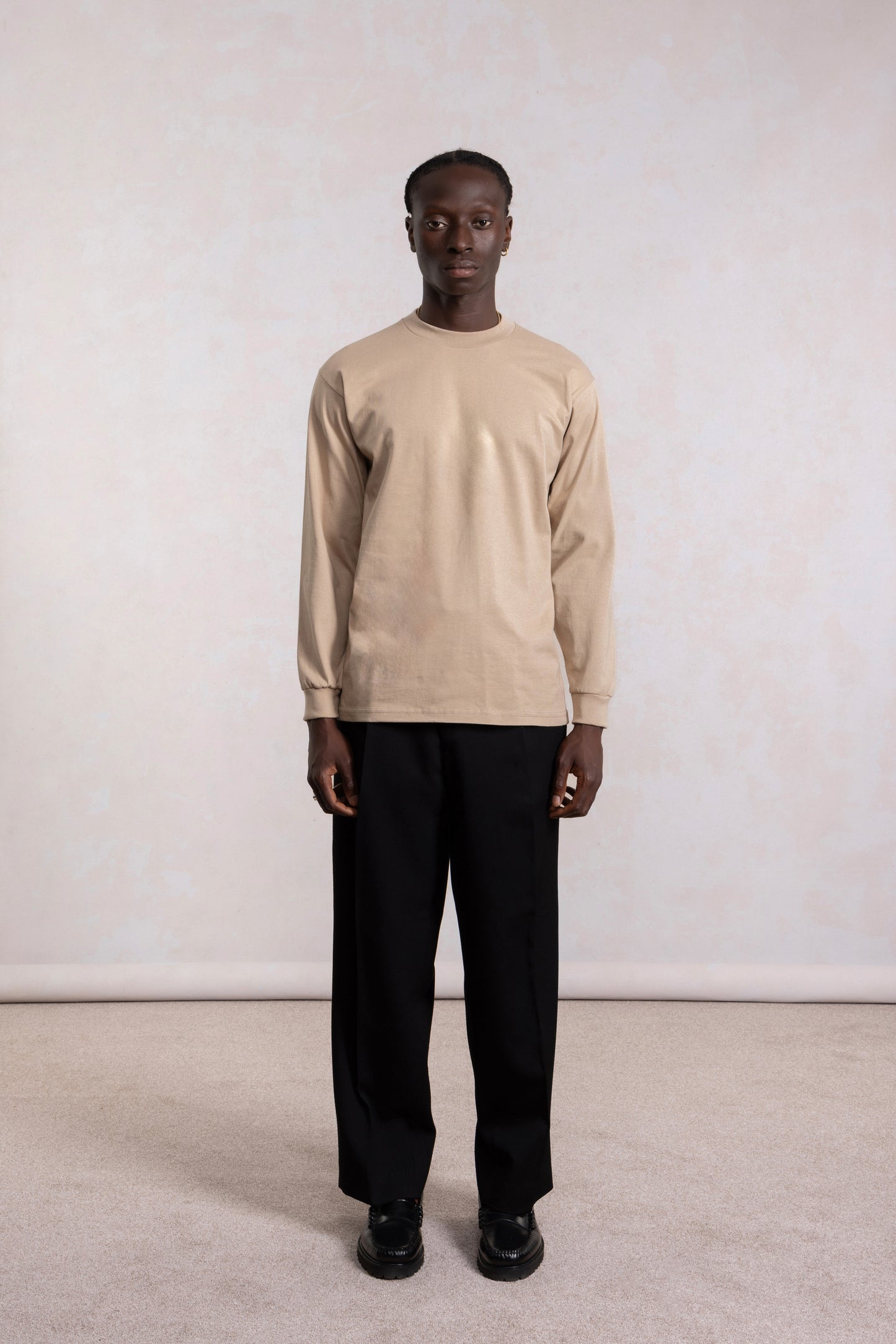 Heavyweight Long Sleeve T-shirt - Beige