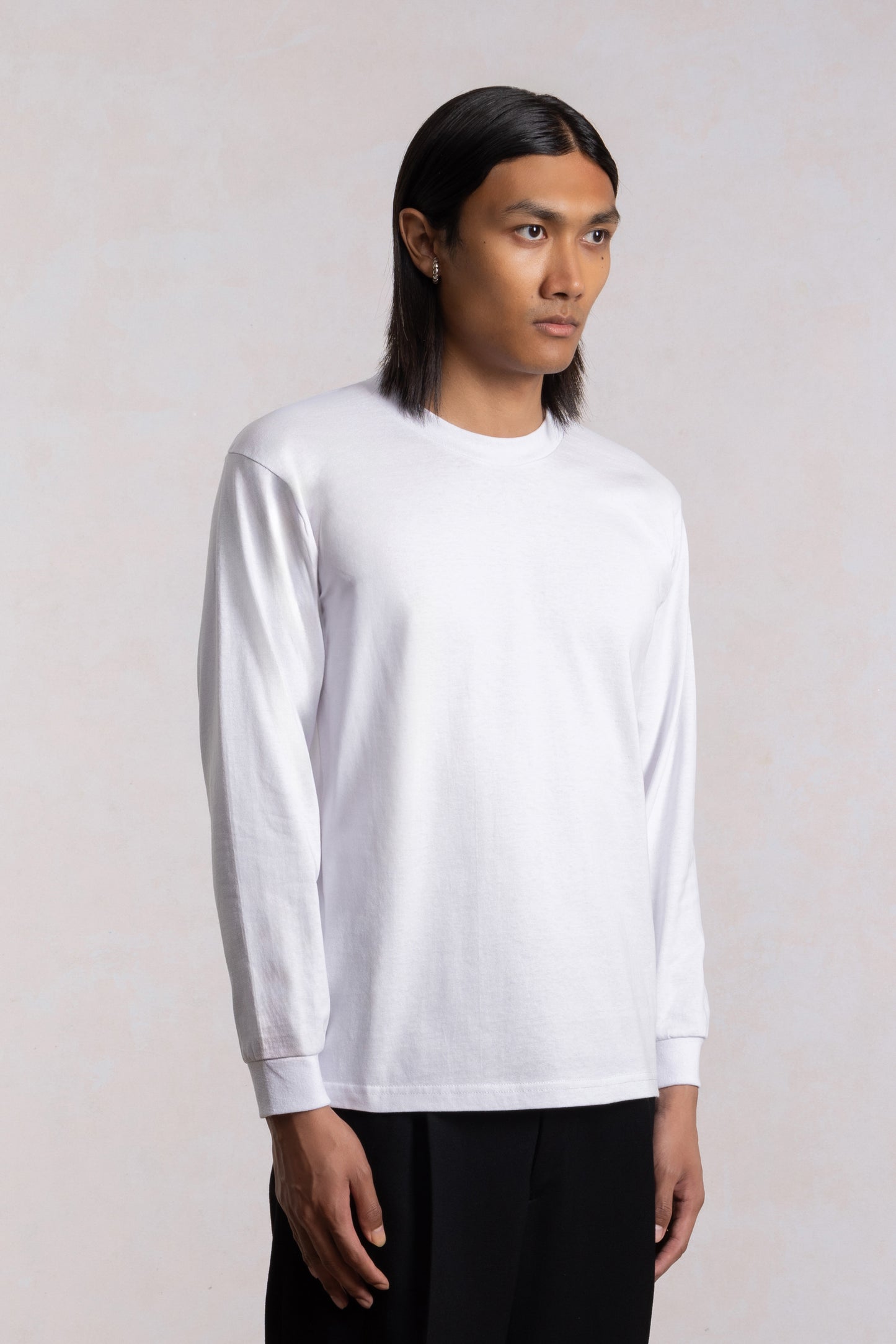 T-shirt Heavyweight Manches Longues - Blanc