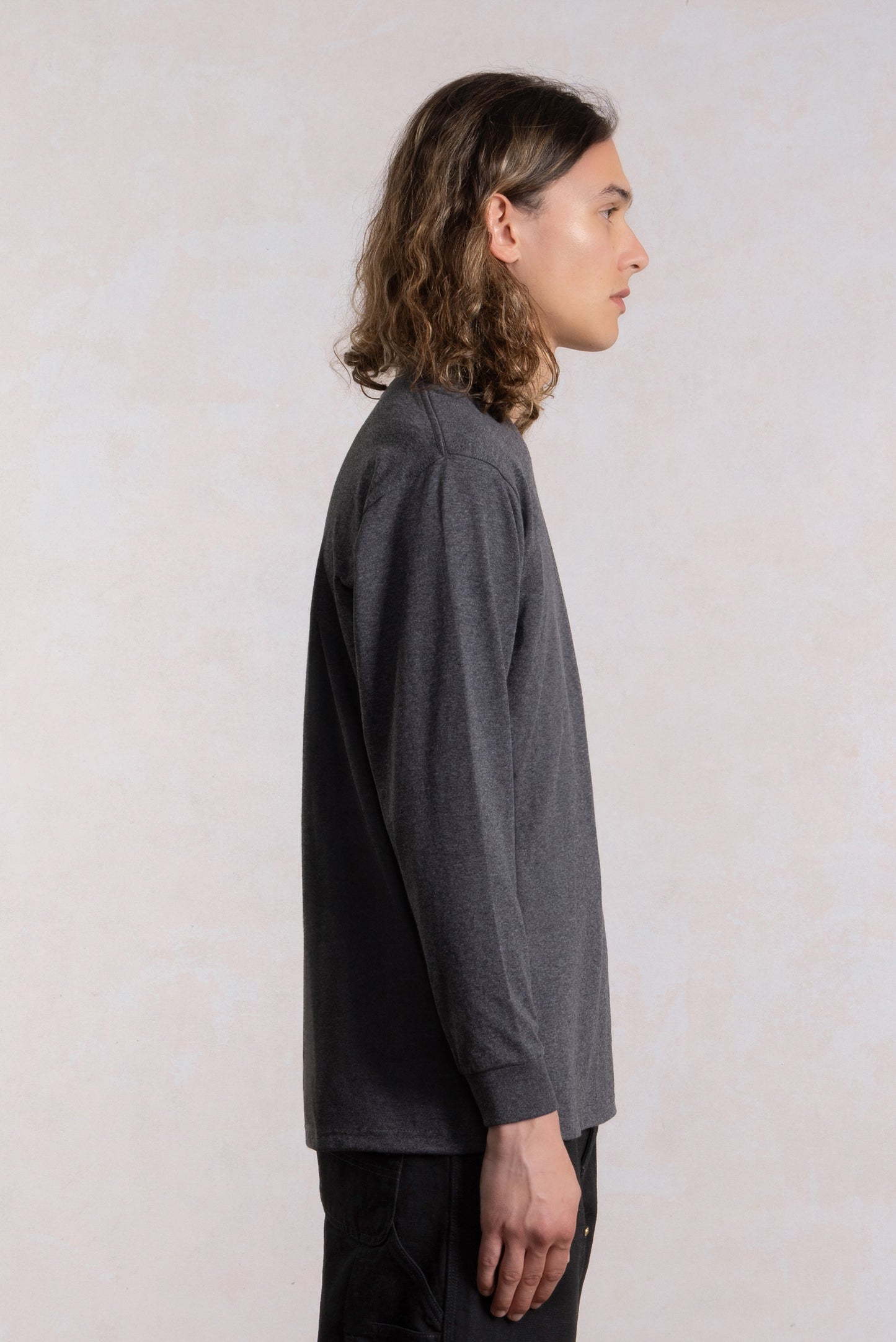 Heavyweight Long Sleeve T-shirt - Charcoal heather gray