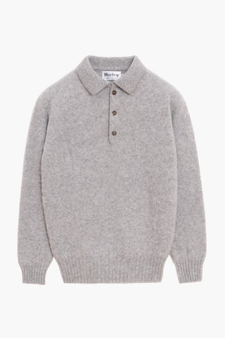 Pull col polo Shaggy Dog en laine - Gris