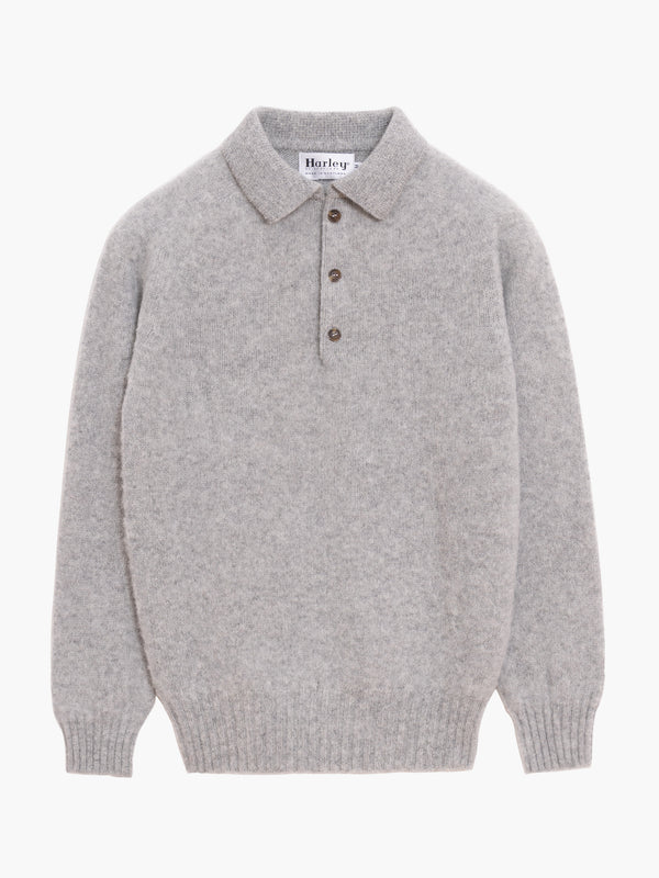 Pull col polo Shaggy Dog en laine - Gris