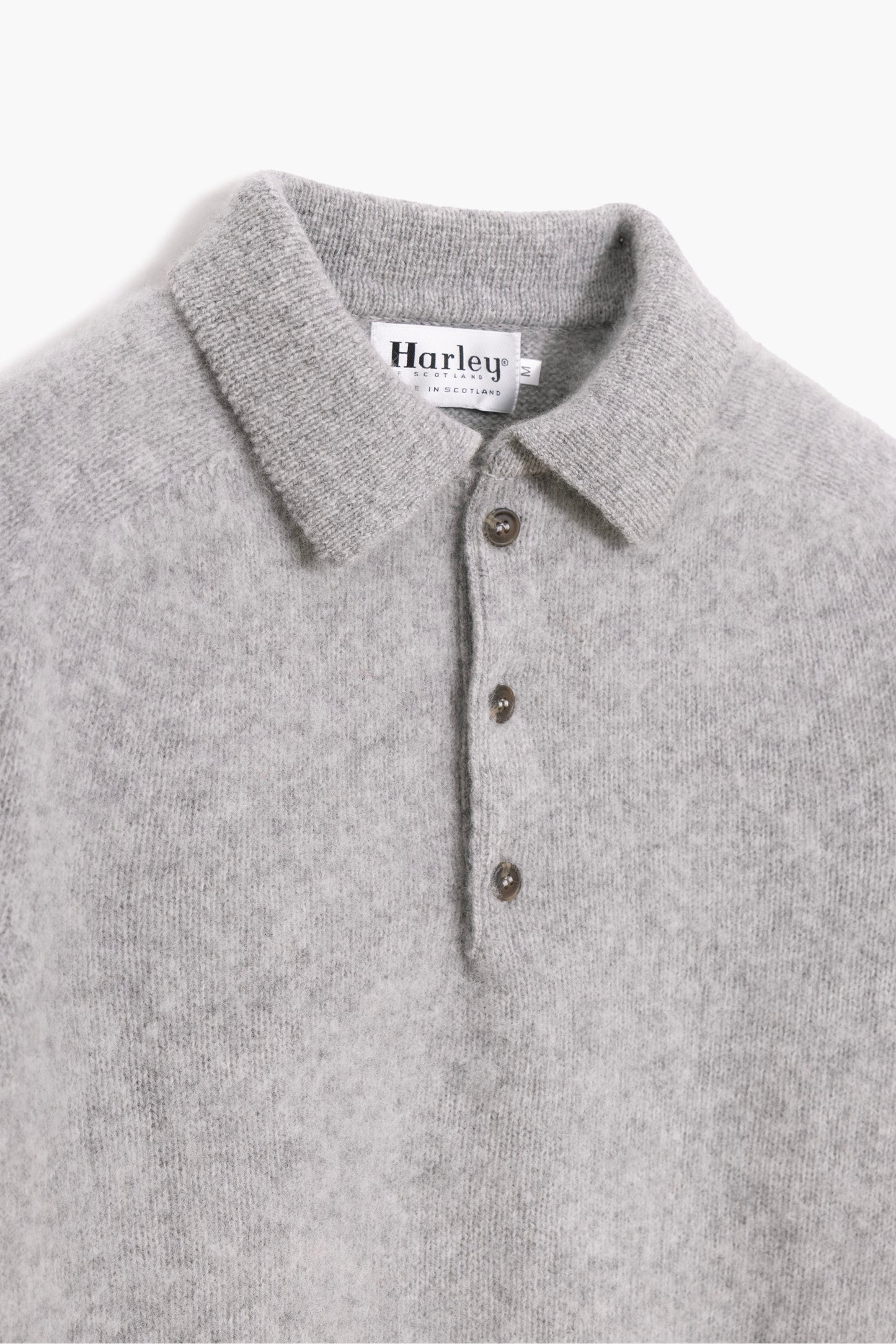 Shaggy Dog wool polo collar sweater – Grey