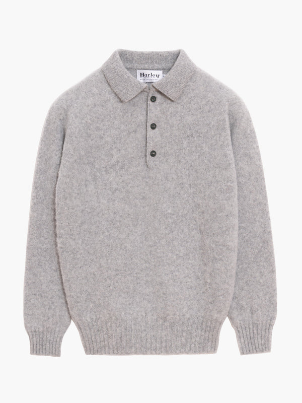 Pull col polo Shaggy Dog en laine - Gris