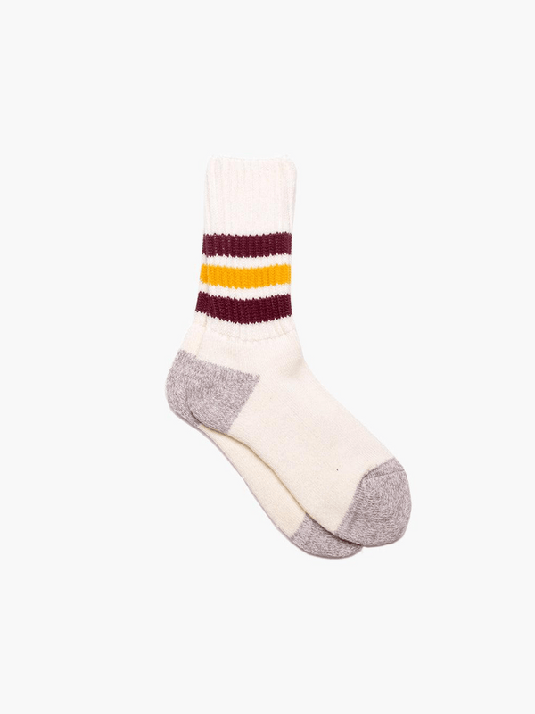 Chaussettes Crew Old School - Bordeaux/Jaune
