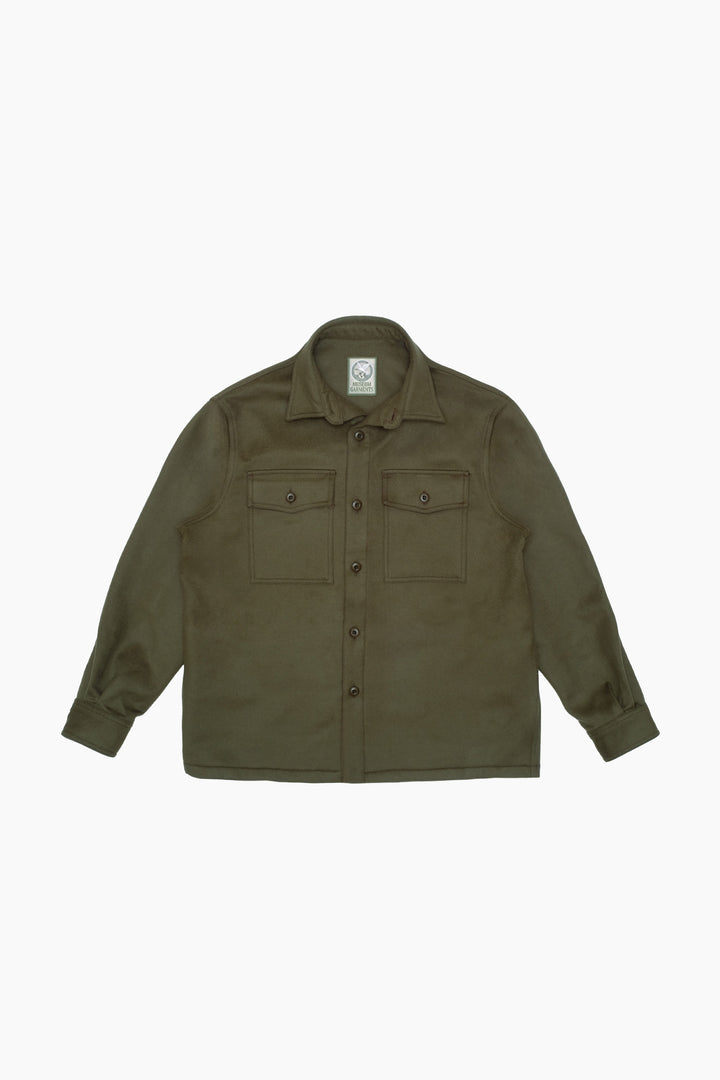 Military Field Jacket - Dark Green Wool-Cashmere