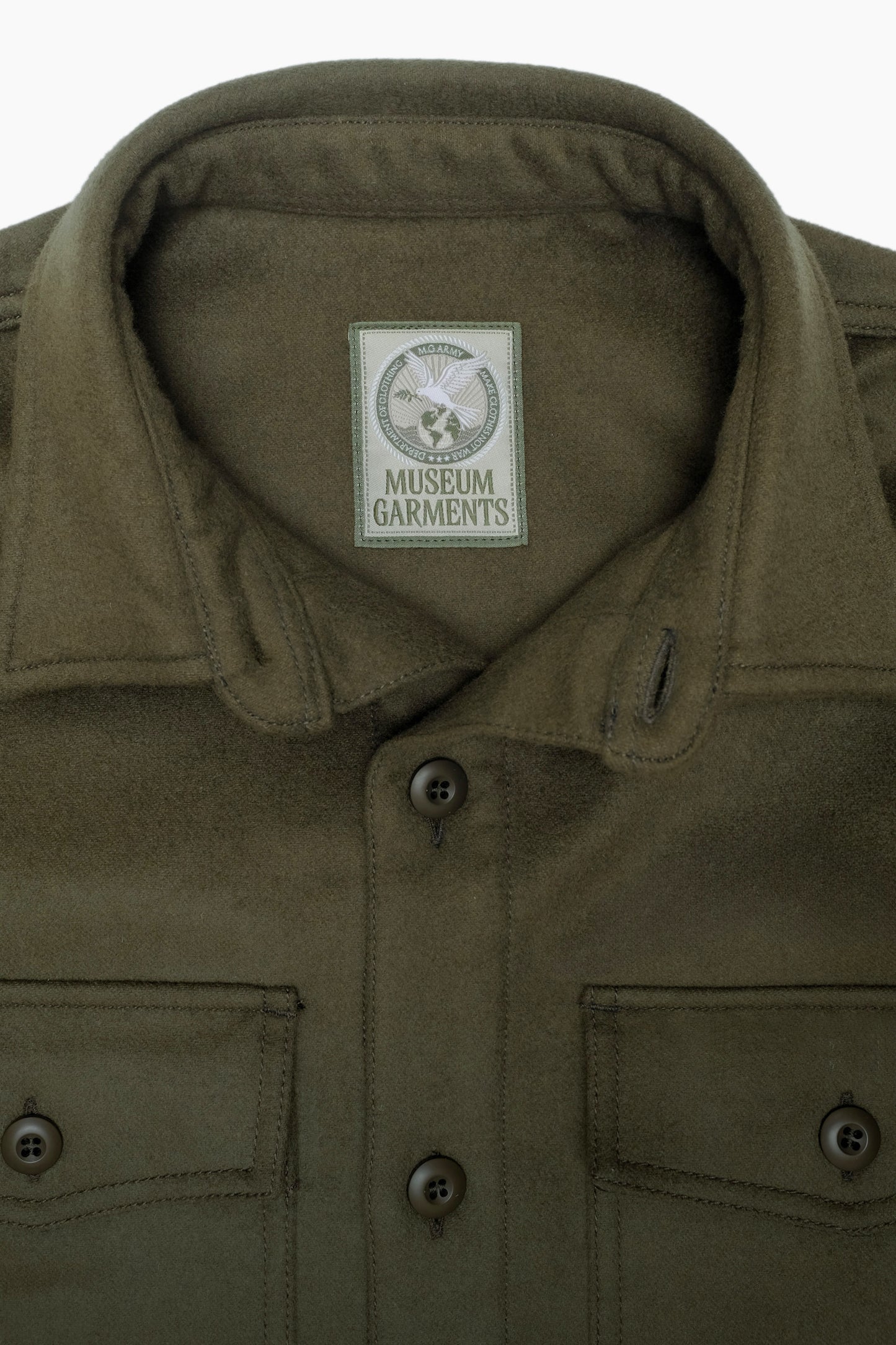 Military Field Jacket - Dark Green Wool-Cashmere