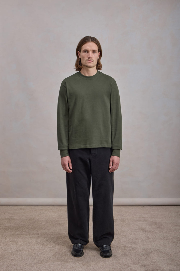 'Chuuunky Tee' Longsleeve T-Shirt - Donkergroen