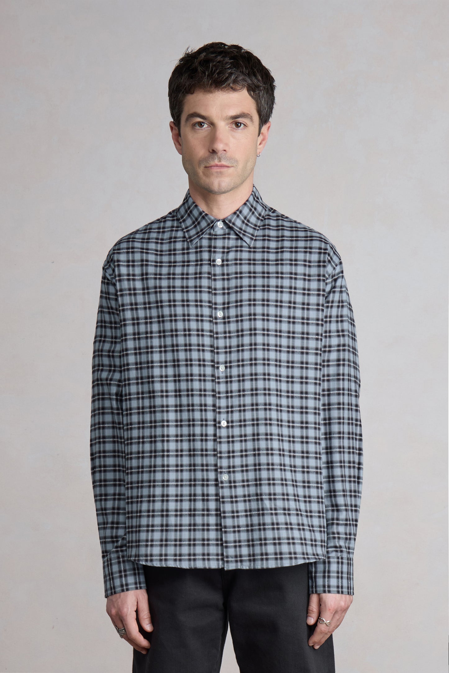 Find shirt - Navy Blue/White Checked
