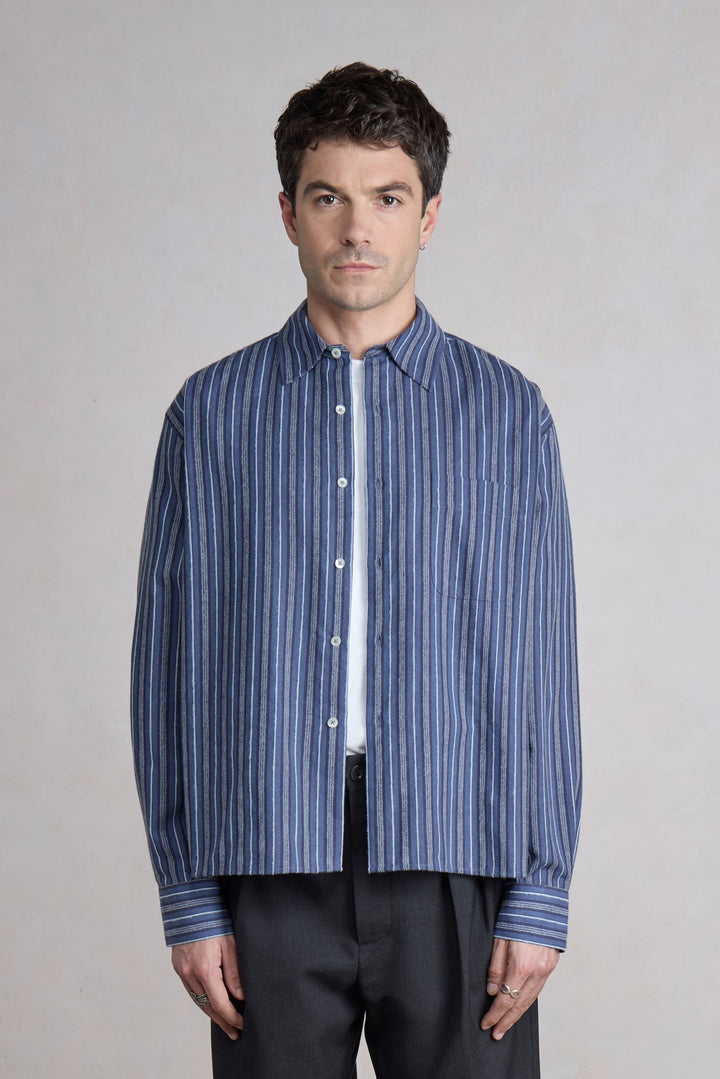 Flat shirt - Rayée Bleu Marine/Blanc