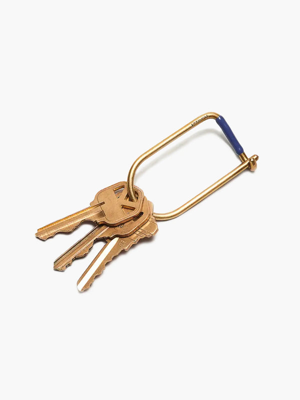 Porte-clés Laiton émaillé Bleu - Wilson Keyring