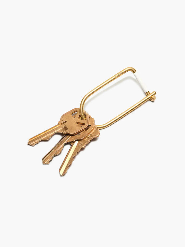 Porte-clés Laiton émaillé Blanc - Wilson Keyring