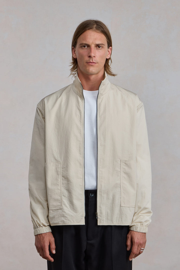Training Zip Jacket - Off White Nylon