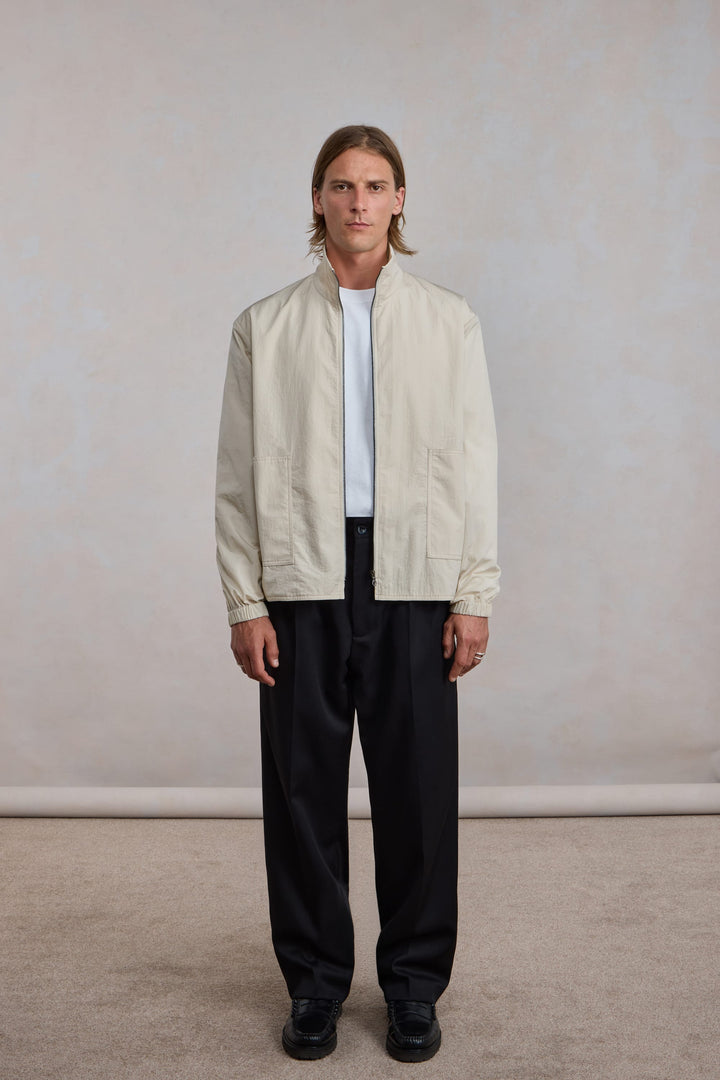 Training Zip Jacket - Off White Nylon