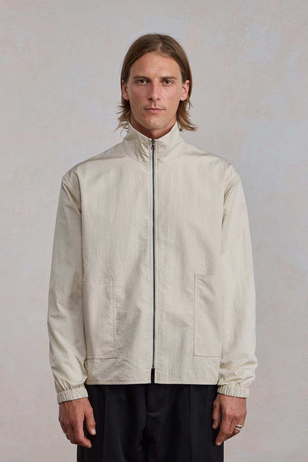 Training Zip Jacket - Off White Nylon
