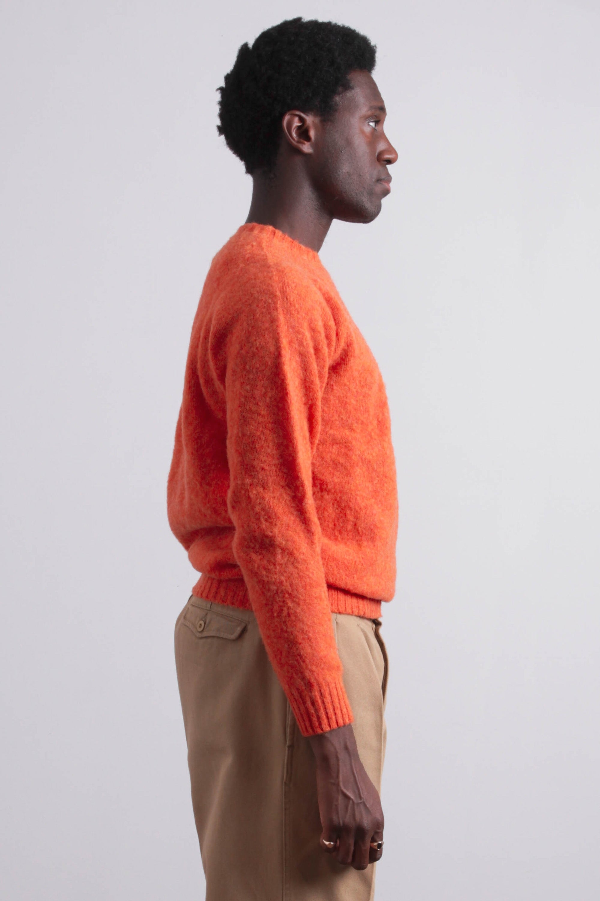 HARLEY OF SCOTLAND - Shaggy Dog Sweater in Orange Wool